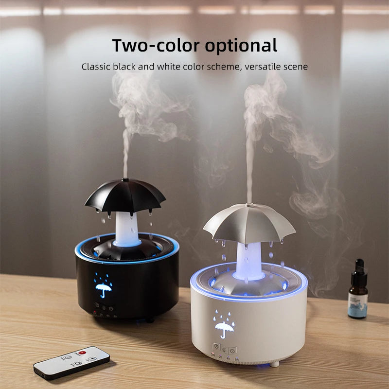 Humidificador Aromático Gotas de Lluvia con Rotación