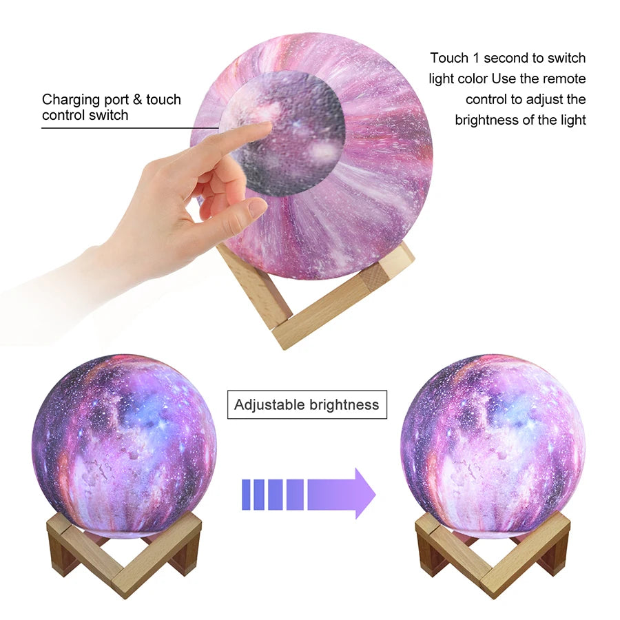 Galaxy Moon Lamp