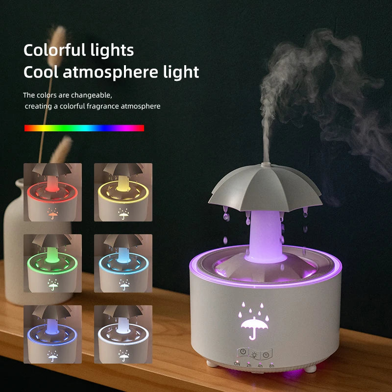 Humidificador Aromático Gotas de Lluvia con Rotación