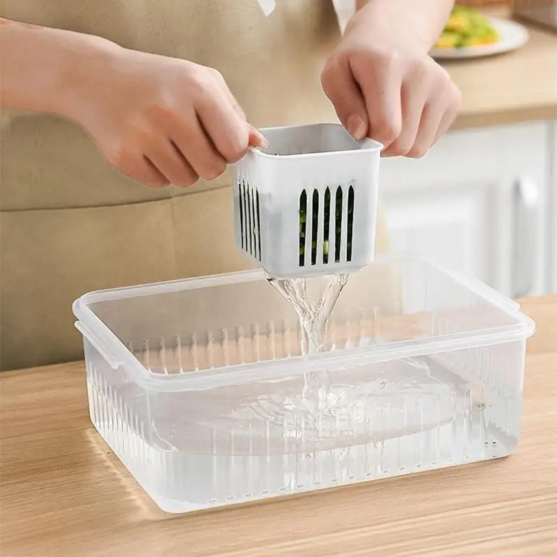 Caja Organizadora Transparente de 6 Compartimientos para Refrigerador